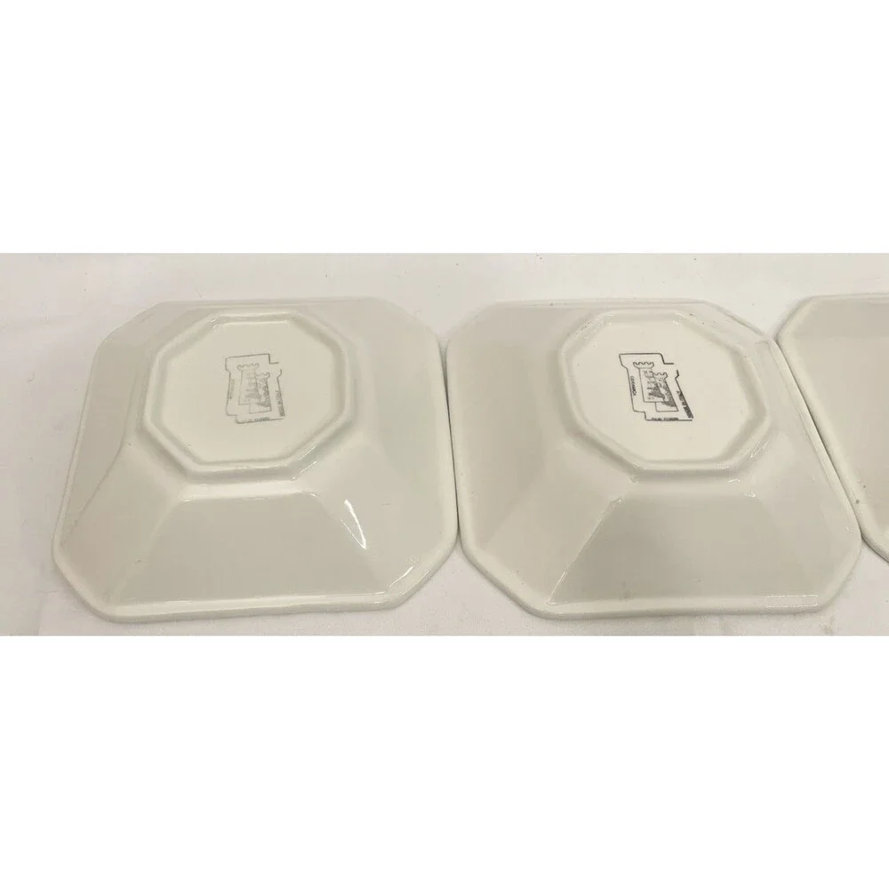 (3) Due Torri Ceramica Strawberry Octagonal Salad Plate Bowls 8